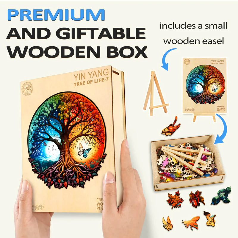 Woodbests - Yin Yang Tree of Life 7 Wooden Jigsaw Puzzle (90-120pcs)(Pre-Order)