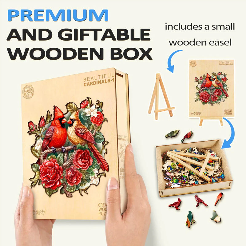 Woodbests - Beautiful Cardinal Wooden Jigsaw Puzzle (160-200pcs)(Pre-Order)