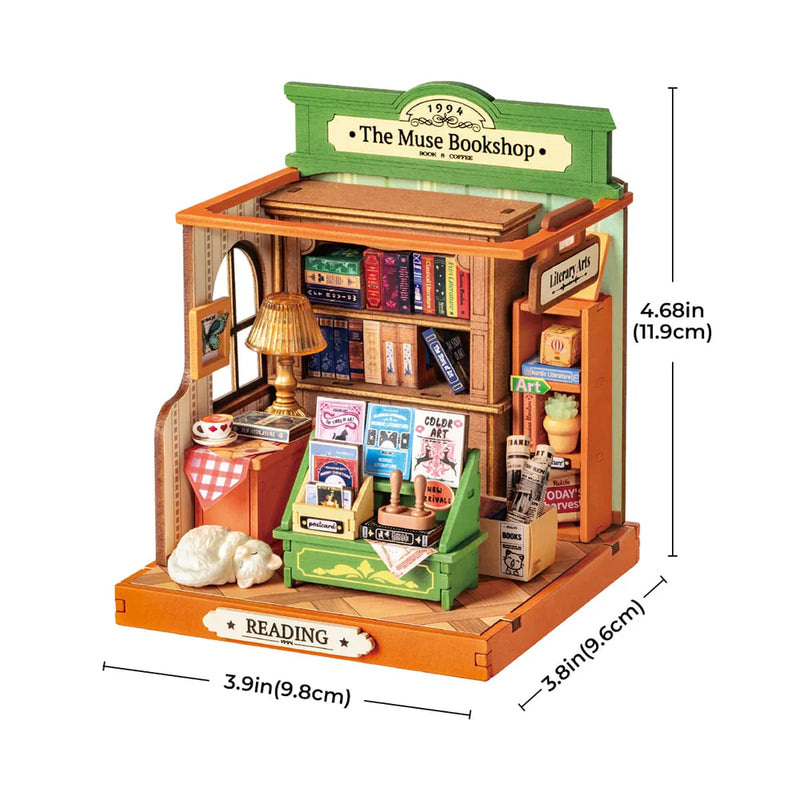 Robotime Rolife The Muse Bookshop DIY Miniature House DS040