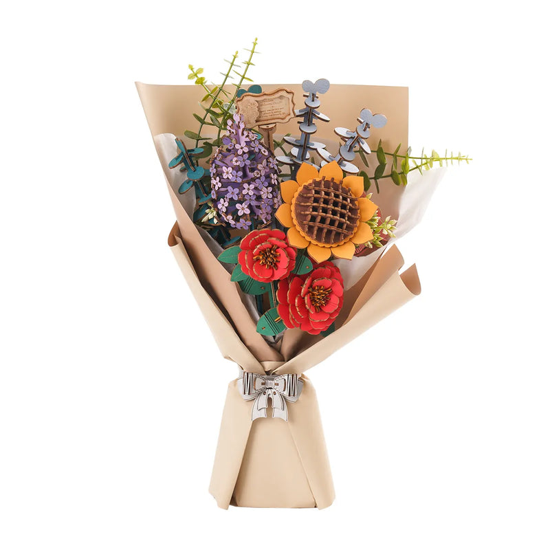 Robotime Rowood DIY Wooden Flower Bouquet TW01H 3D Wooden Puzzle