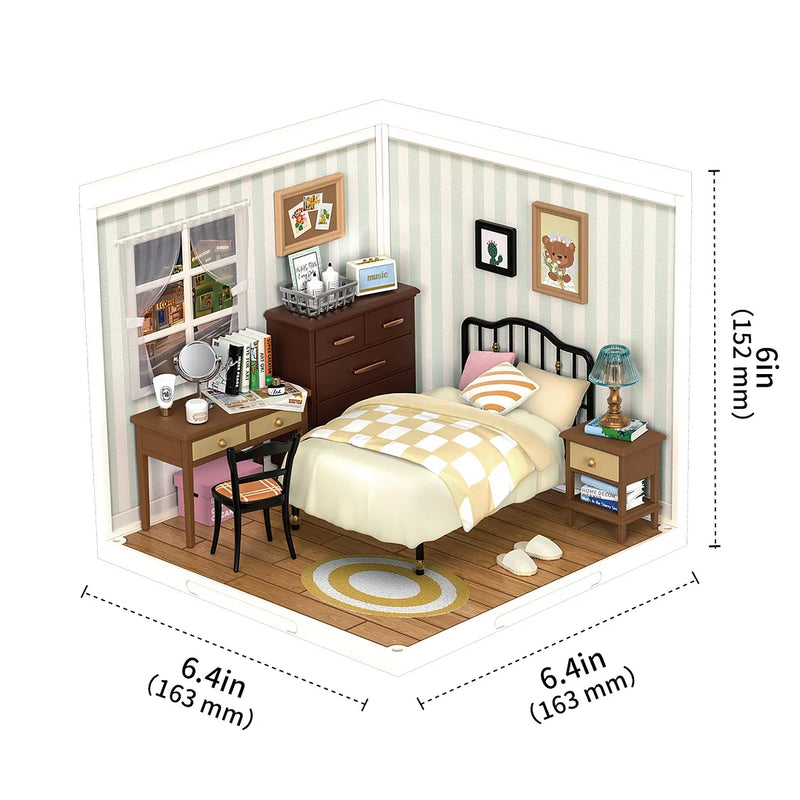 Robotime Rolife Sweet Dream Bedroom DIY Plastic Miniature House DW009