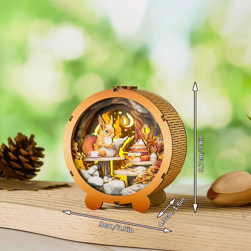 Woodbests - Squirrel's Reading Kit - 3D Wooden Puzzle Night Light (Pre-Order)