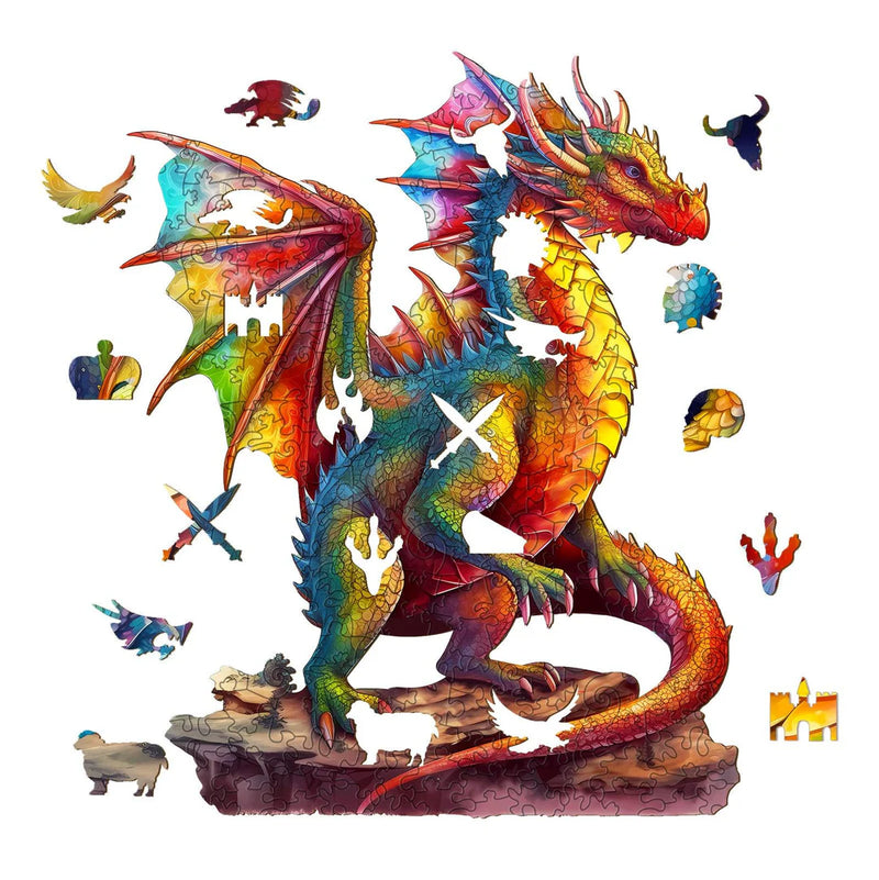 Woodbests - Colorful Dragon-2 Wooden Jigsaw Puzzle (90-120pcs)(Pre-Order)