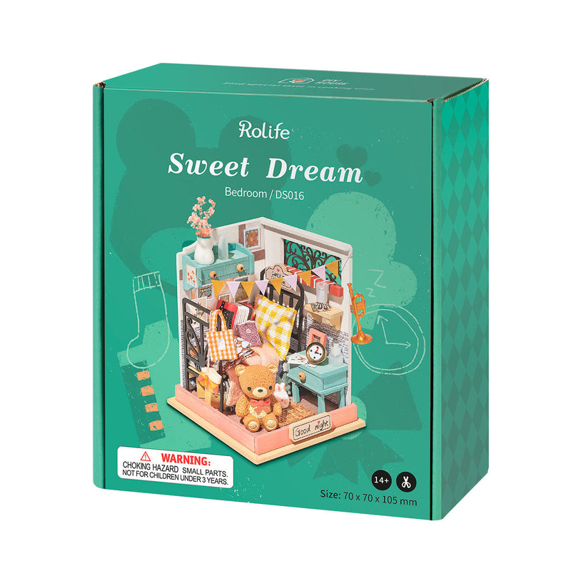 Robotime Rolife Sweet Dream Bedroom Miniature Dollhouse Kit DS016