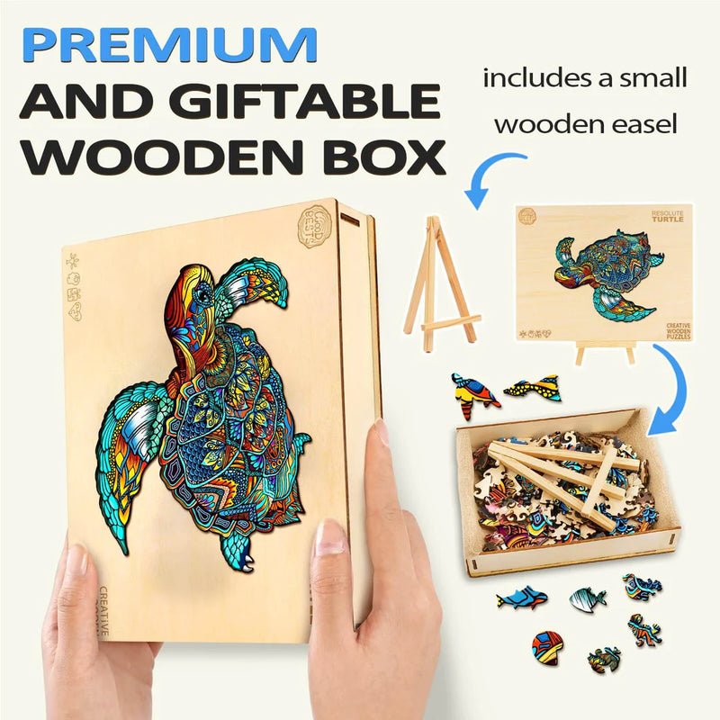 Woodbests - Resolute Turtle Wooden Jigsaw Puzzle (250-300pcs)(Pre-Order)