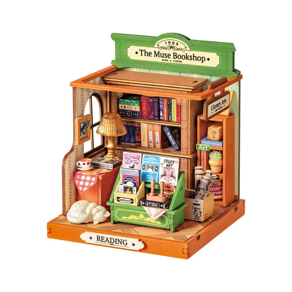 Robotime Rolife The Muse Bookshop DIY Miniature House DS040