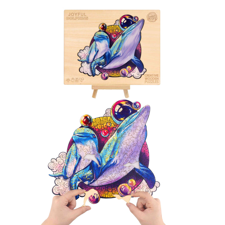 Woodbests - Joyful Dolphin Wooden Jigsaw Puzzle (90-120pcs)(Pre-Order)