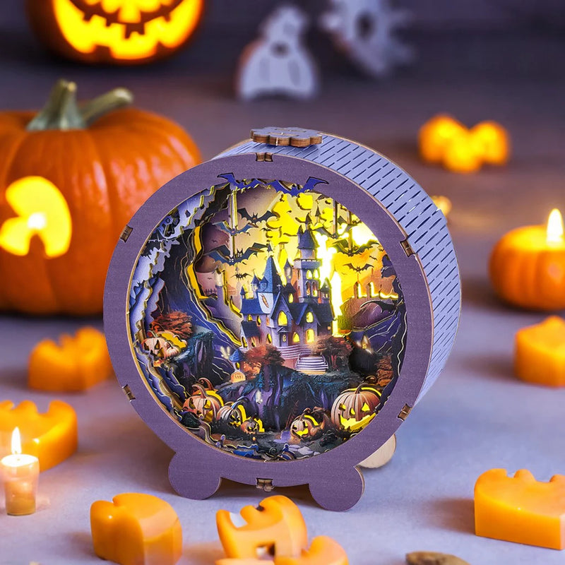 Woodbests - Halloween Castle Kit - 3D Wooden Puzzle Night Light (Pre-Order)