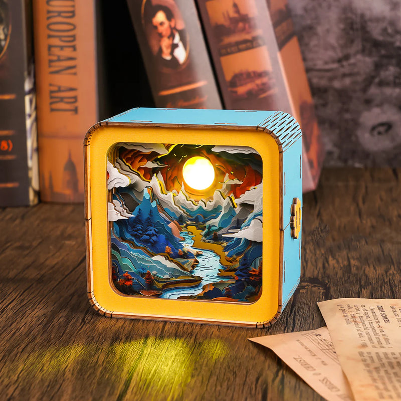 Woodbests - Moonlit Mountain Kit  - 3D Wooden Puzzle Night Light (Pre-Order)