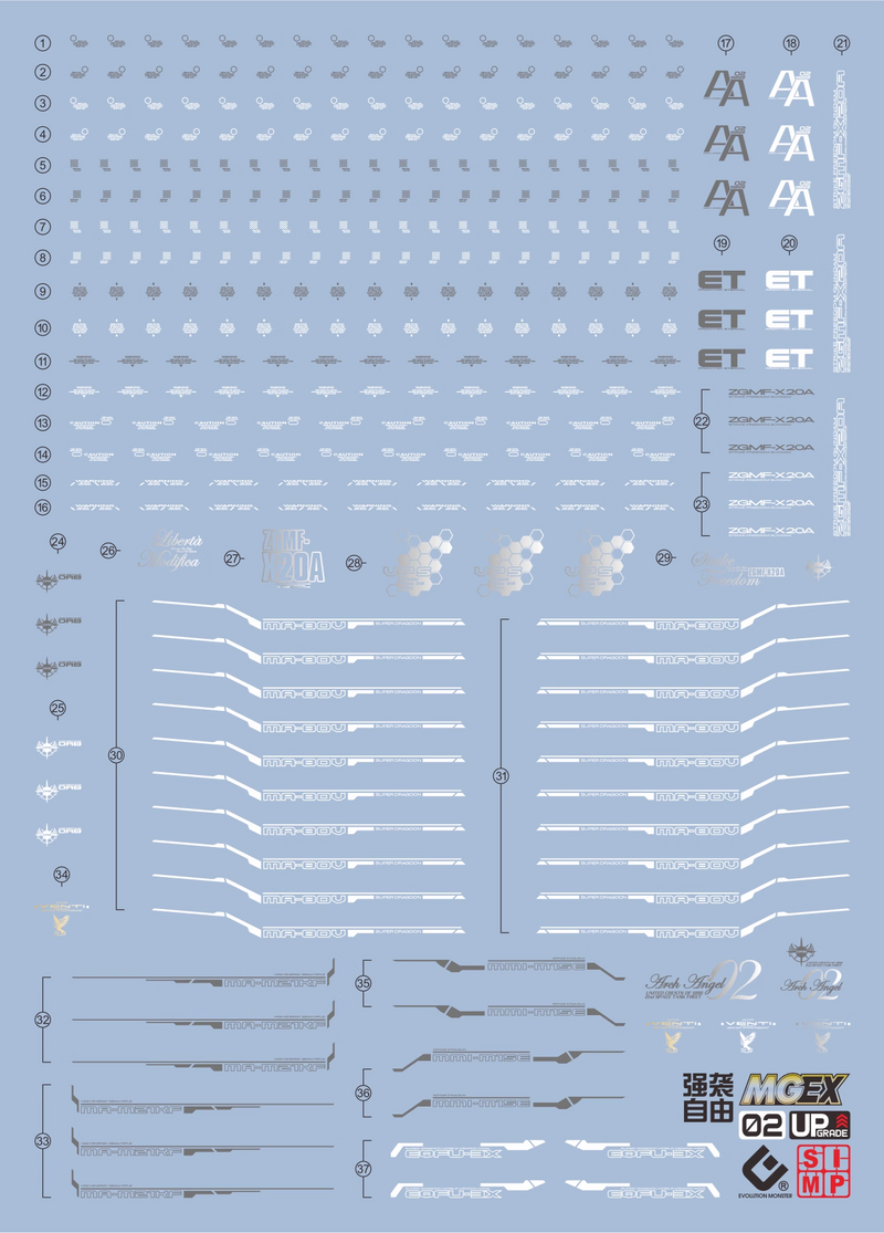 GUNDAM DECAL MGEX 1/100 STRIKE FREEDOM GUNDAM