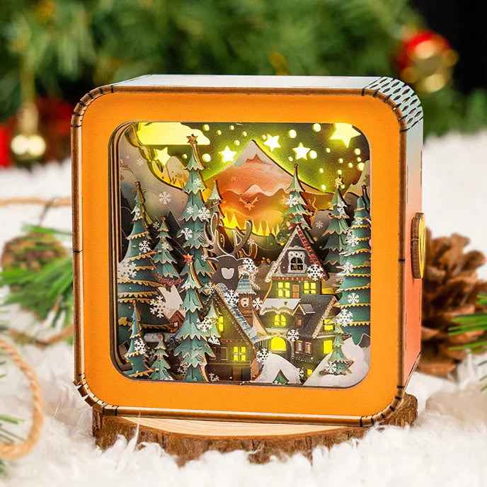 Woodbests - Warm Christmas Eve Kit - 3D Wooden Puzzle Night Light (Pre-Order)