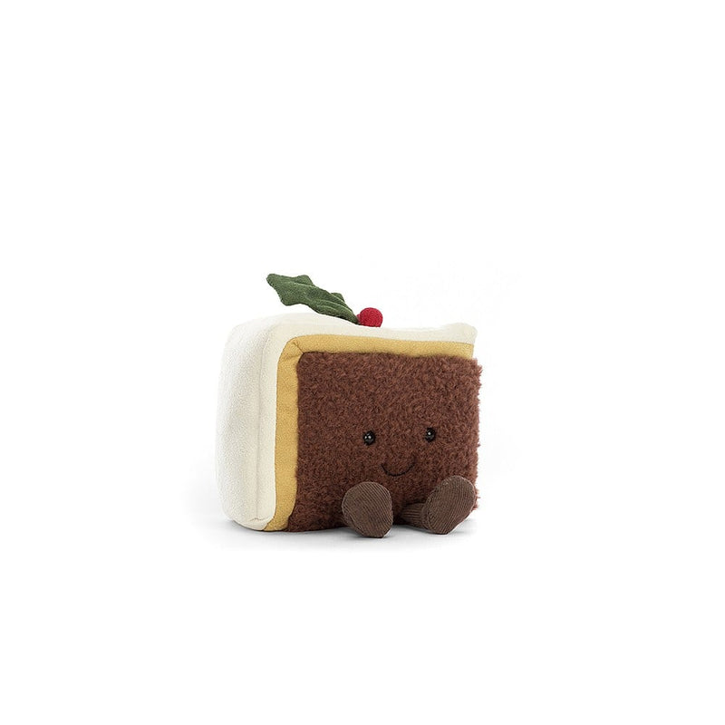 JELLYCAT AMUSEABLE SLICE OF CHRISTMAS CAKE MULTI-COLOR 8X12X10 CM