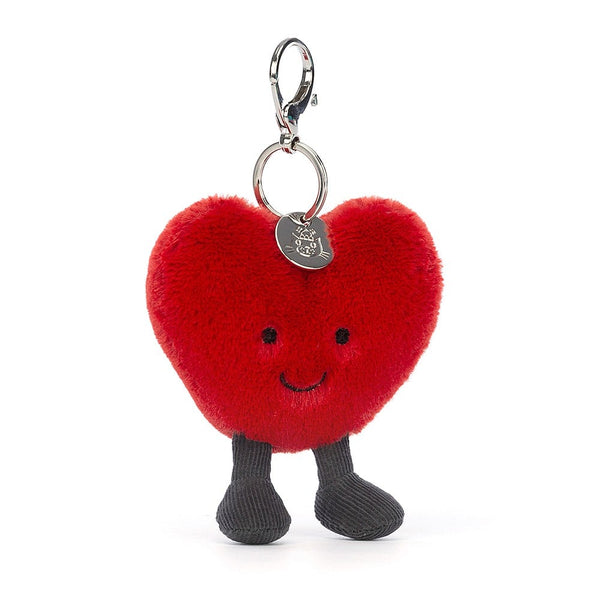 JELLYCAT AMUSEABLE HEART BAG CHARM RED & BLACK 16X9X3 CM