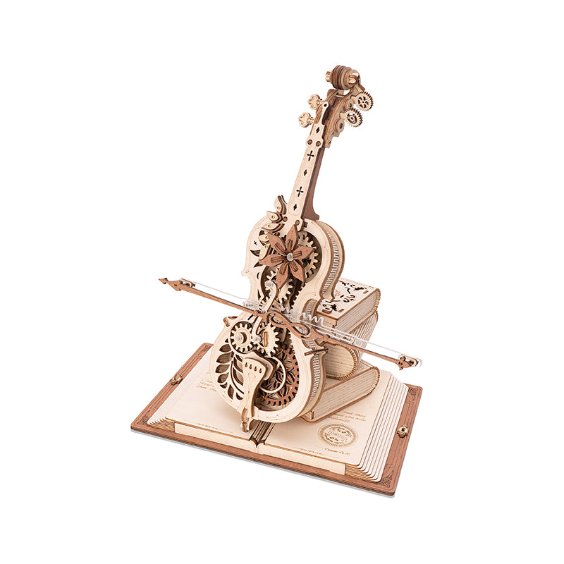 Robotime ROKR Magic Cello Mechanical Music Box 3D Wooden Puzzle AMK63