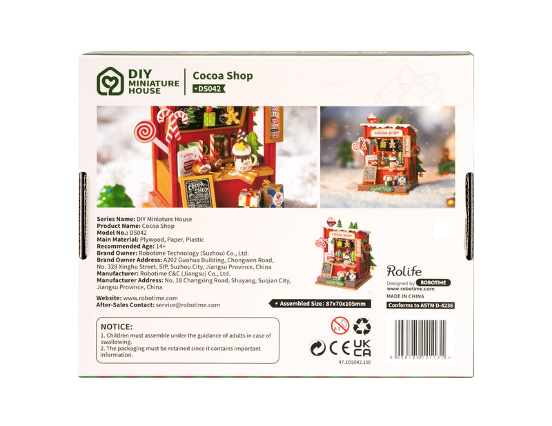 Robotime Rolife Cocoa Shop DIY Miniature House Kit DS042