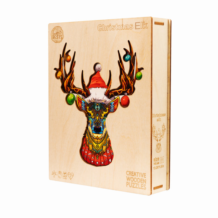 Woodbests - Christmas Elk Wooden Jigsaw Puzzle (90-120pcs)(Pre-Order)