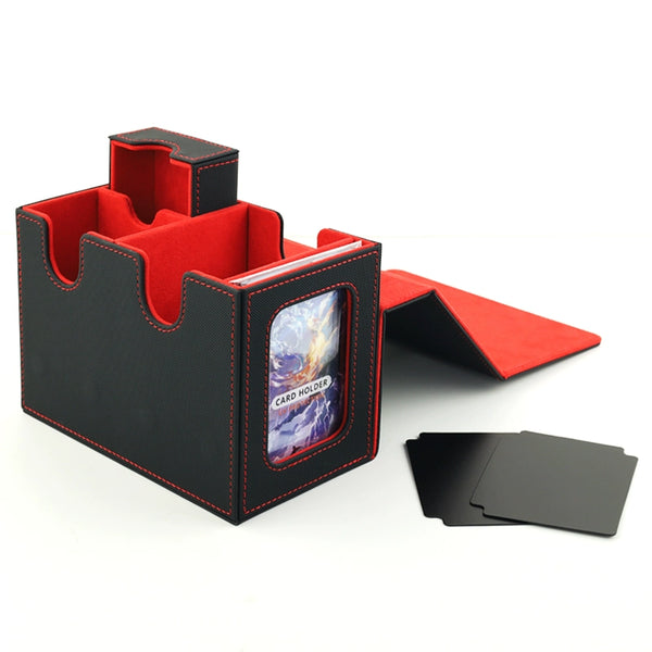 MUNTO - Trading Card Game Pro Deck Box - Black/Red (160+ Cards)