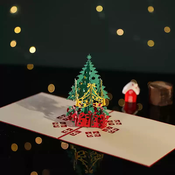 3D Pop-Up Greeting Card – Christmas Tree Design - 15x15cm