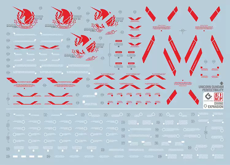 GUNDAM DECAL 15PR PG 1/60 UNICORN GUNDAM PERFECTIBILITY (RED)