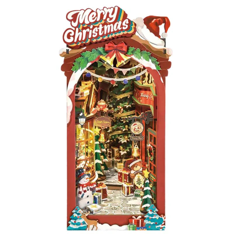 Robotime Rolife DIY Christmas Street Book Nook Shelf Insert TGC06