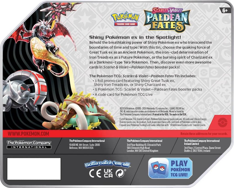 Pokemon TCG: Scarlet & Violet 4.5 Paldean Fates Tin