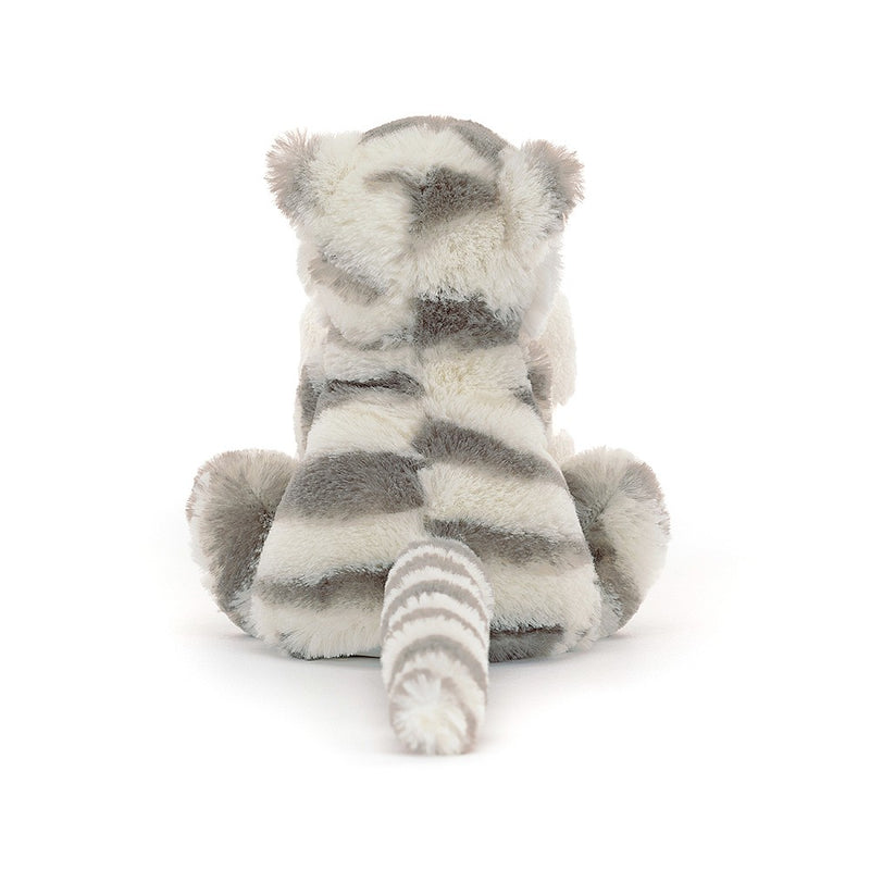 JELLYCAT BASHFUL SNOW TIGER SOOTHER GREY & WHITE 13X34X34 CM