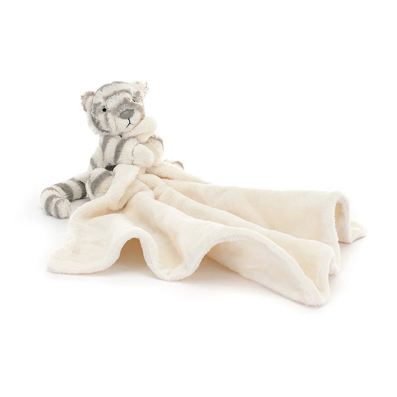 JELLYCAT BASHFUL SNOW TIGER SOOTHER GREY & WHITE 13X34X34 CM