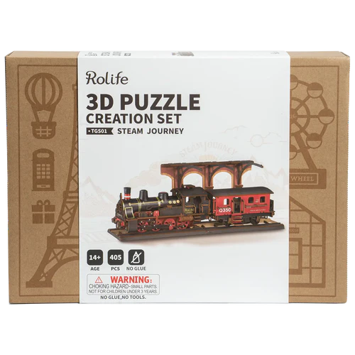 Robotime Rolife Steam Journey 3D Wooden Puzzle TGS01