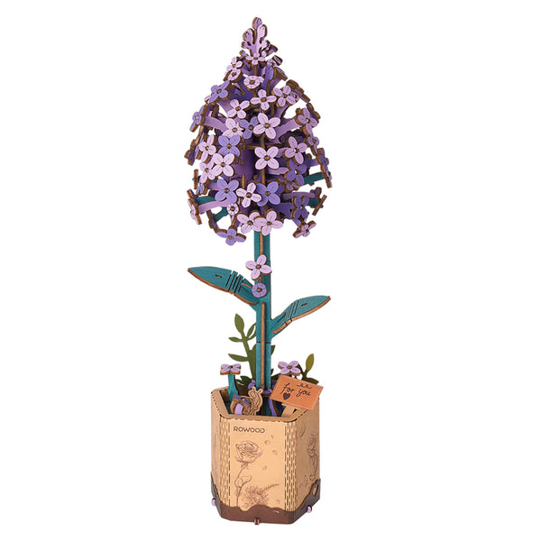 Robotime Rowood DIY Wooden Flower Lilac 3D Wooden Puzzle TW021