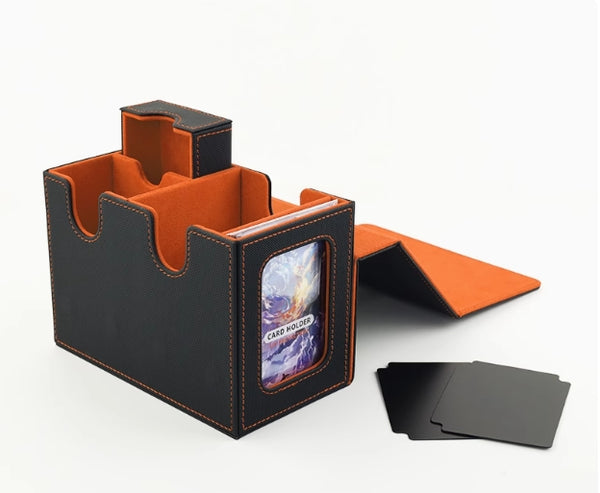 MUNTO - Trading Card Game Pro Deck Box - Black/Orange (160+ Cards)