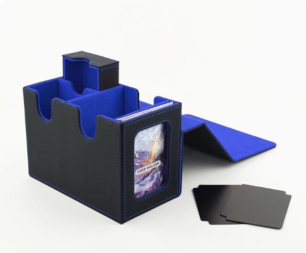 MUNTO - Trading Card Game Pro Deck Box - Black/Blue (160+ Cards)