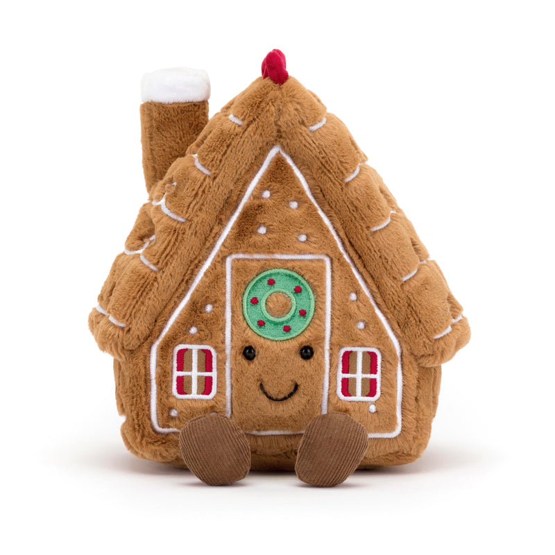 JELLYCAT AMUSEABLE GINGERBREAD HOUSE BEIGE 14X18X22 CM