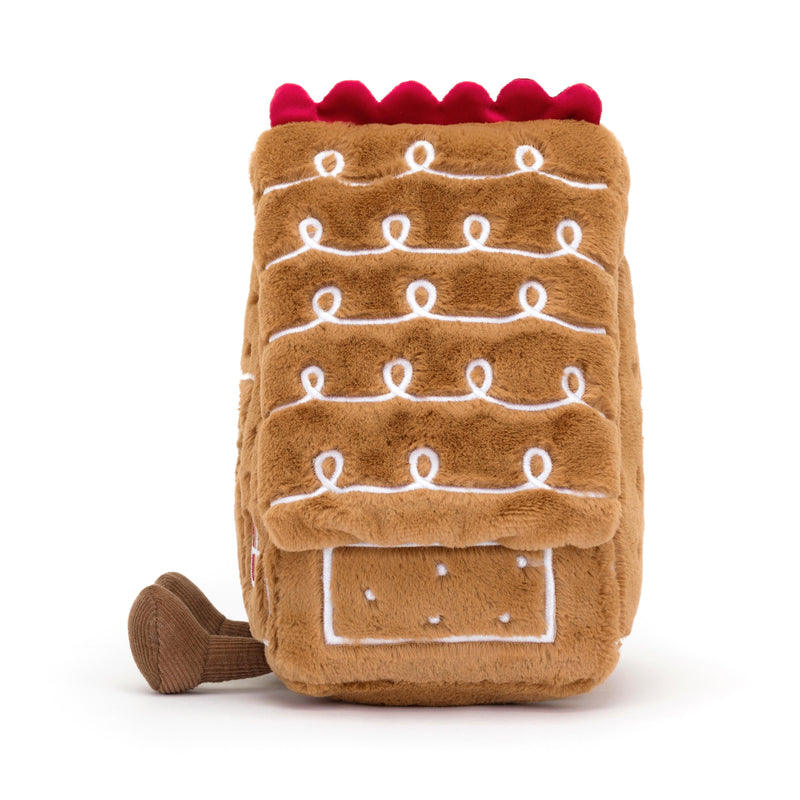 JELLYCAT AMUSEABLE GINGERBREAD HOUSE BEIGE 14X18X22 CM