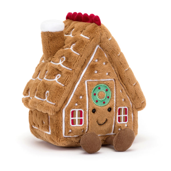 JELLYCAT AMUSEABLE GINGERBREAD HOUSE BEIGE 14X18X22 CM