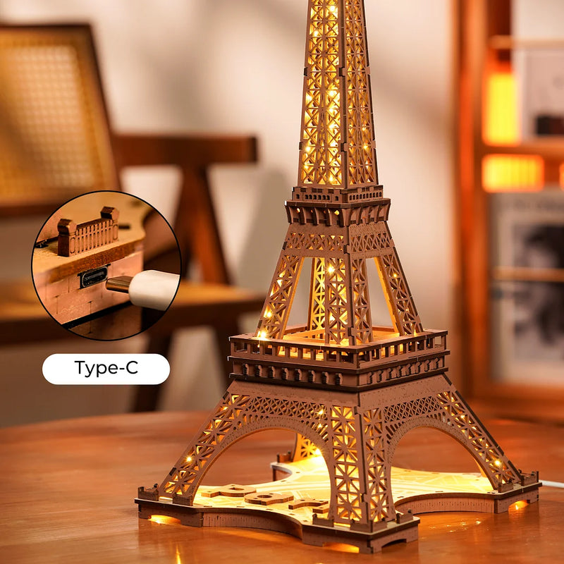 Robotime Rolife Night of the Eiffel Tower 3D Wooden Puzzle TGL01 (Pre-Order)