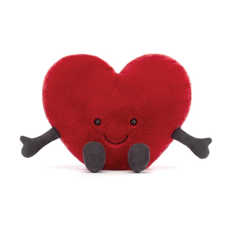 JELLYCAT AMUSEABLES RED HEART LARGE RED & BLACK 7X19X17 CM