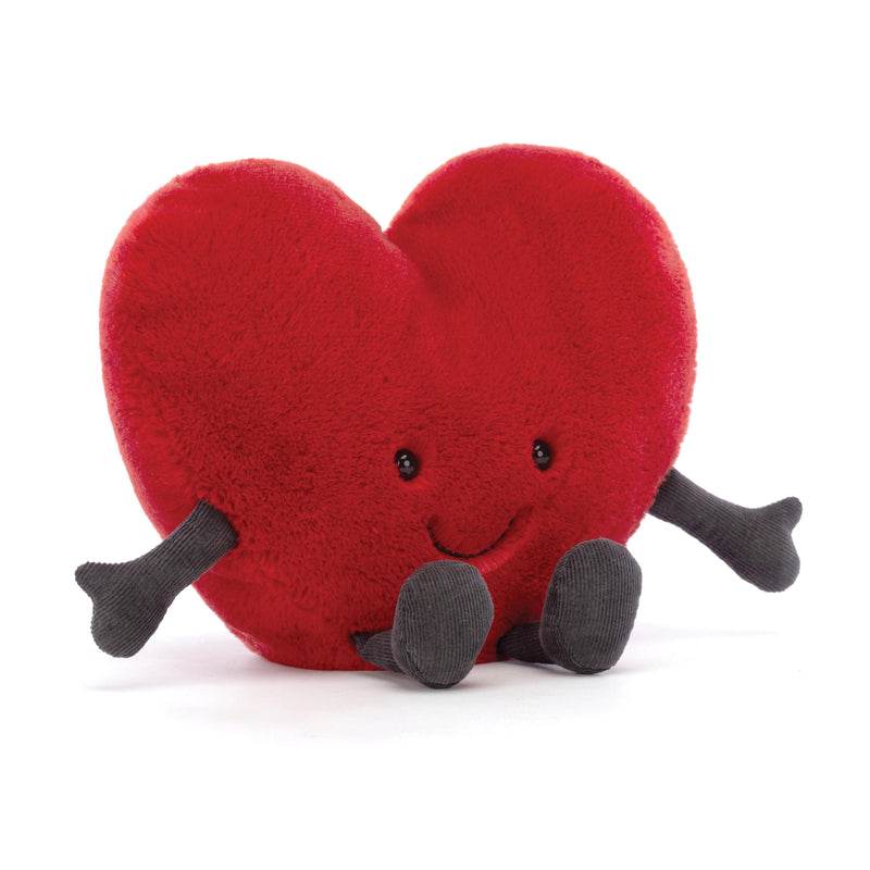 JELLYCAT AMUSEABLES RED HEART LARGE RED & BLACK 7X19X17 CM