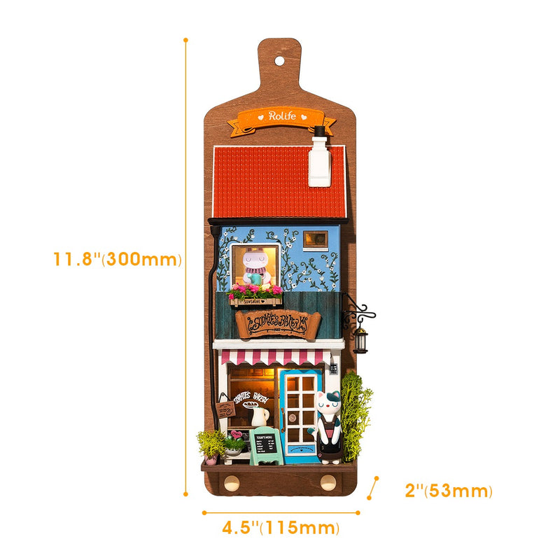 Robotime Rolife Aroma Toast Lab DIY Wall Hanging Miniature House Kit DS019