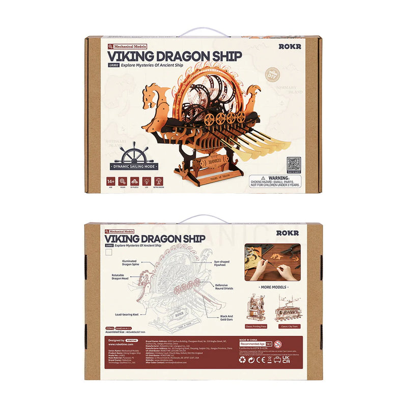 Robotime ROKR Viking Dragon Ship Mechanical 3D Wooden Puzzle LK802 (Pre-Order)