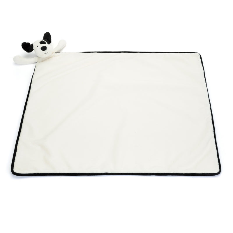 JELLYCAT BASHFUL BLACK & CREAM PUPPY BLANKIE 9X70X56CM