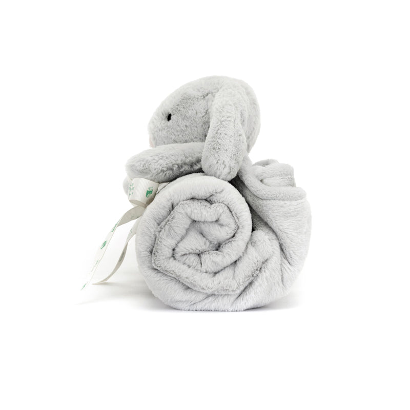 JELLYCAT BASHFUL SILVER BUNNY BLANKIE 9X70X56CM