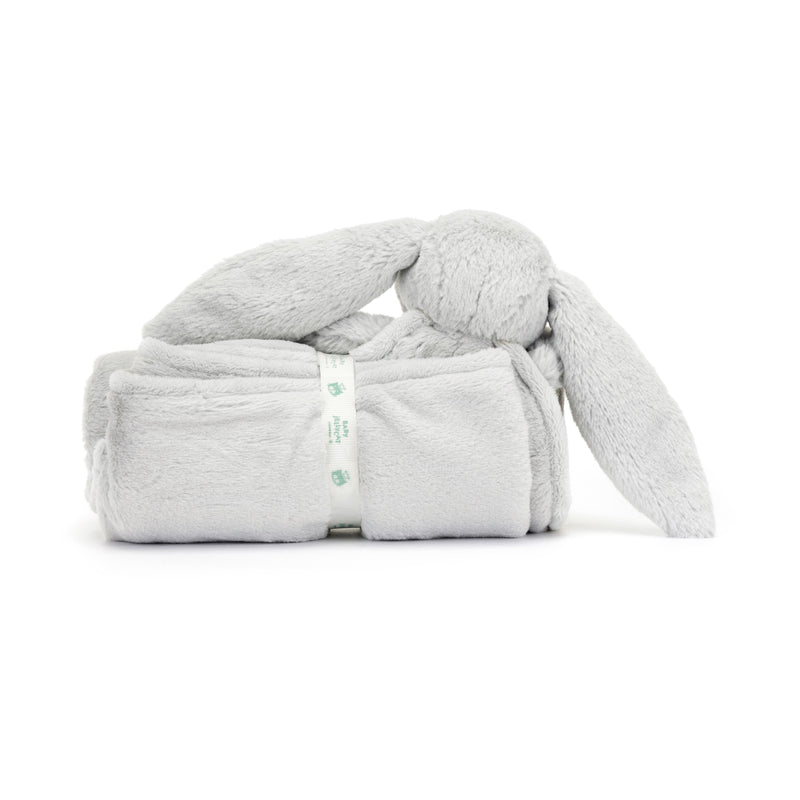 JELLYCAT BASHFUL SILVER BUNNY BLANKIE 9X70X56CM