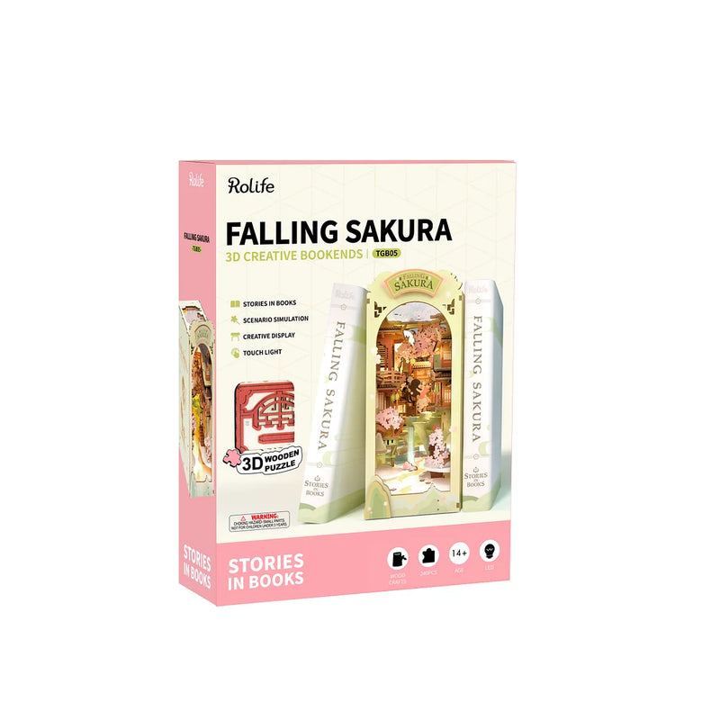 Robotime Rolife Falling Sakura Book Nook Shelf Insert TGB05