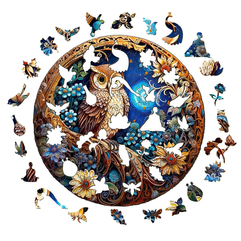 Woodbests - Moonlight Owl Wooden Jigsaw Puzzle (90-120pcs)(Pre-Order)