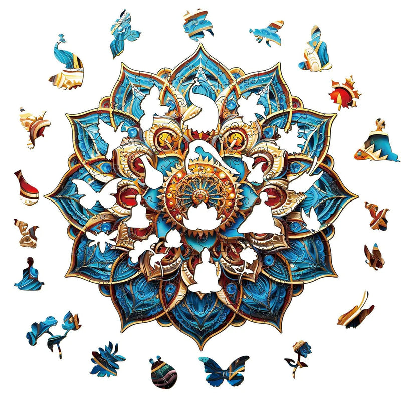 Woodbests - Mandala Blue Wooden Jigsaw Puzzle (160-200pcs)(Pre-Order)