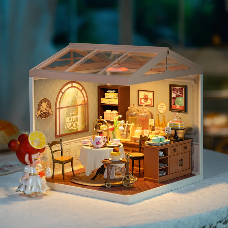 Robotime Rolife Sweet Sips Tea DIY Plastic Miniature House DW011