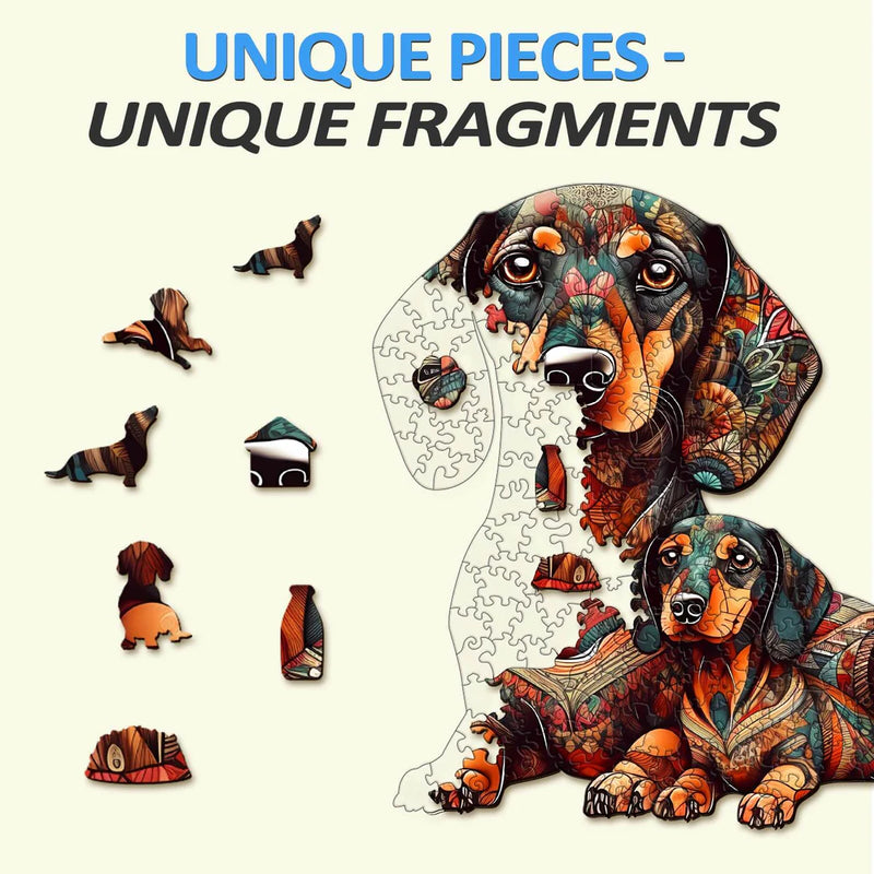 Woodbests - Dachshund Family - 2 Wooden Jigsaw Puzzle (160-200pcs)(Pre-Order)