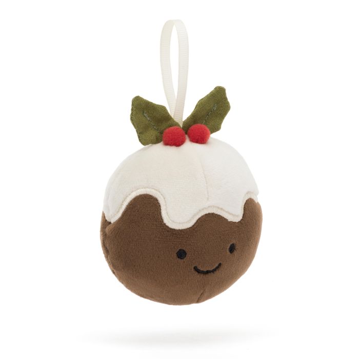 JELLYCAT FESTIVE FOLLY CHRISTMAS PUDDING BROWN 5X7X7 CM