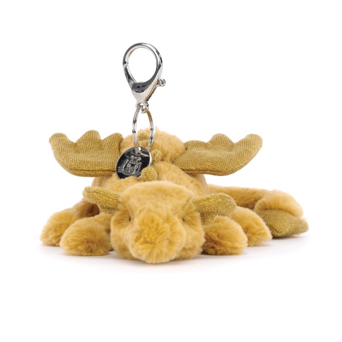 JELLYCAT GOLDEN DRAGON BAG CHARM GOLD & GLITTER 12X8X22 CM