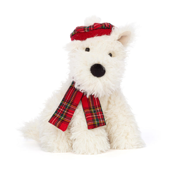 JELLYCAT WINTER WARMER MUNRO SCOTTIE DOG CREAM 15X12X21 CM